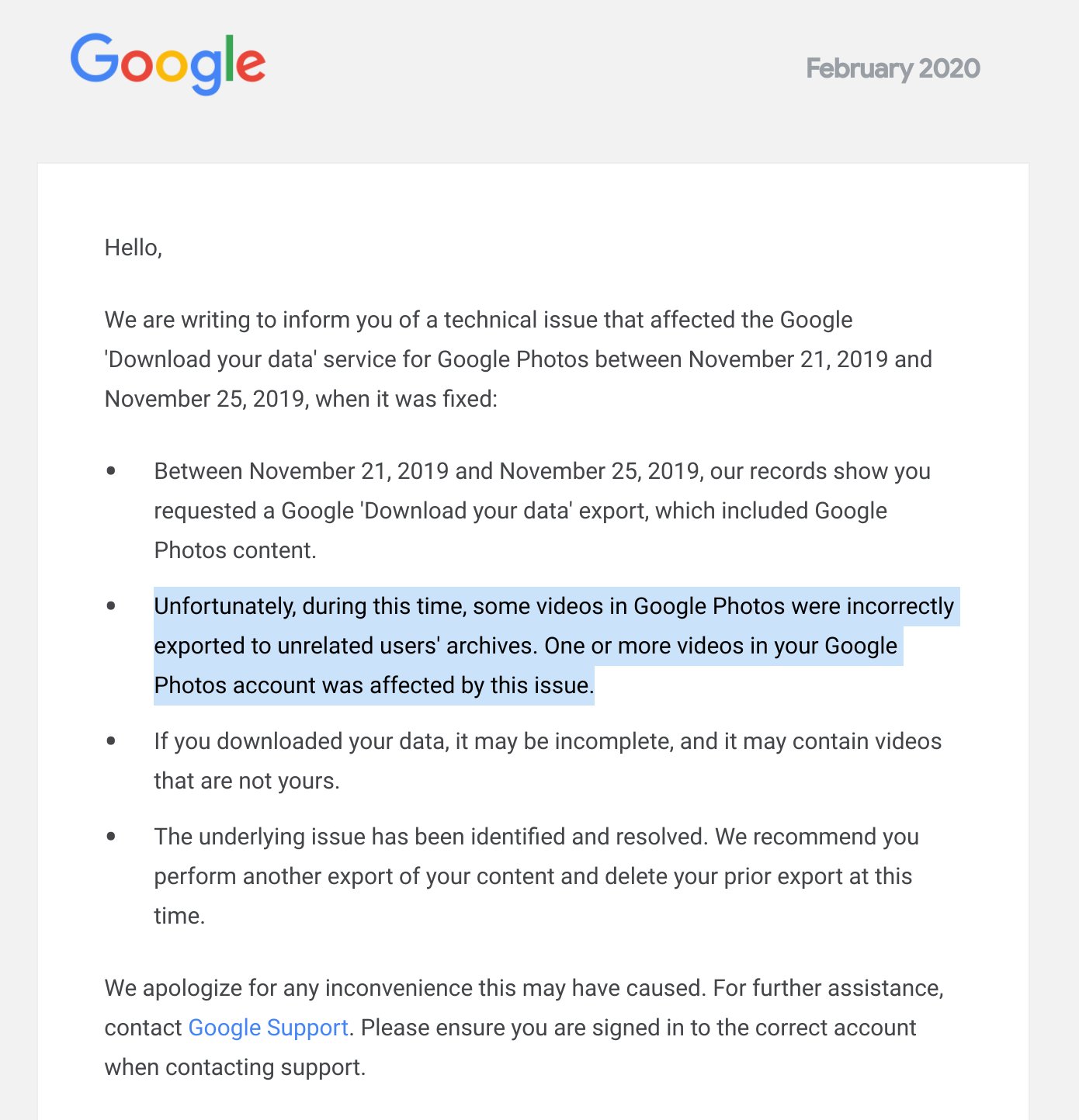 Google Takeout LEAKED users' private videos